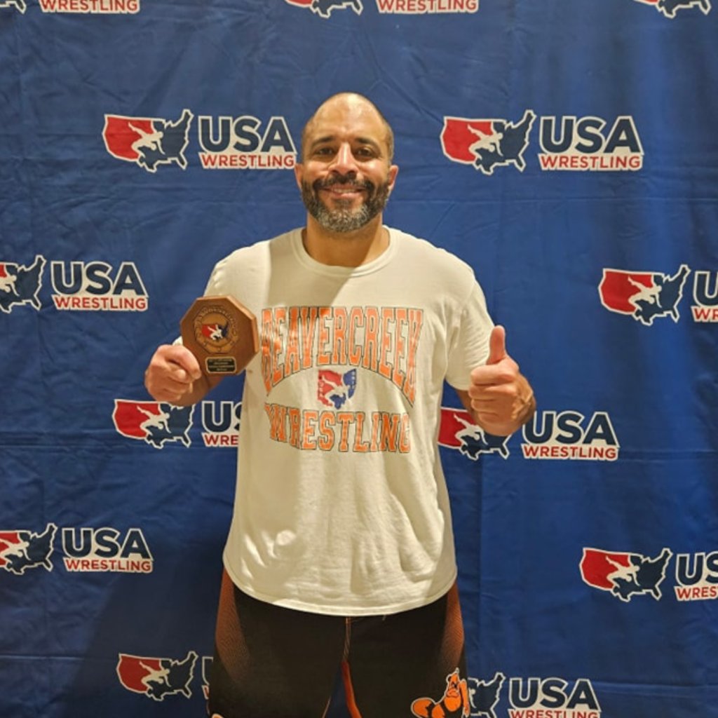 BcrkSchools's tweet photo. 🏆 Congrats, Coach Clingner! 🏆BHS alum ('03), Intervention Specialist, and coach — just fulfilled his goal of wrestling in the Wrestling US Open at 40! 🤼‍♂️ He placed 3rd in Greco-Roman (35–43 age group) in Las Vegas! Congrats! 
#BHSFamily #OneDistrictOneMissionOneCreek https://t.co/RCpoodLQLP