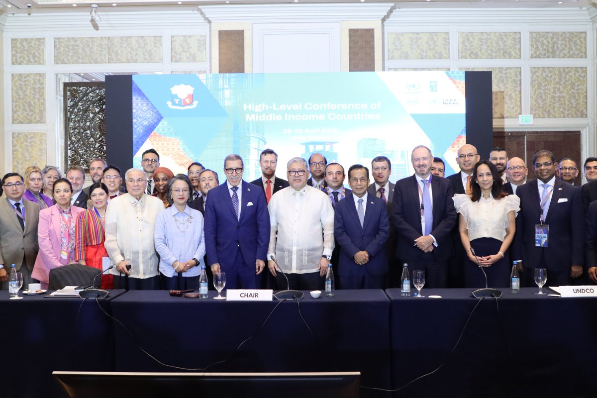 UN_Armida's tweet photo. Welcoming the adoption of the #MakatiDeclaration at the #MICs2025 Conference in #Manila, reinforcing the call at @UNESCAP #CS81 for tailored financing, inclusive development, regional cooperation, digital transformation, climate resilience for #MICs. https://t.co/Zw55h2HZrO