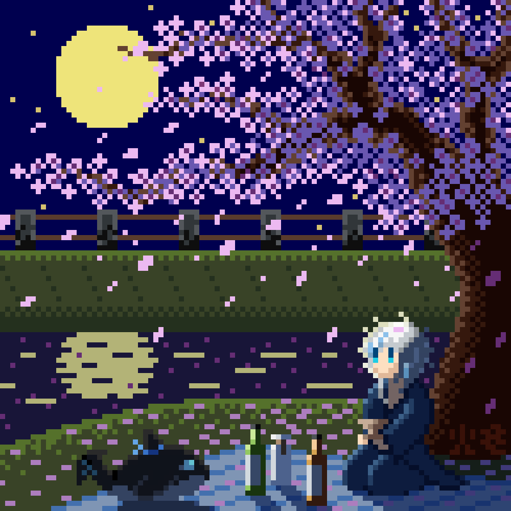 🌸Yozakura Picnic

A fanart for <a href="/AyaseEgous/">Ayase Shans🥂Egous</a> !

Inspired by the spring date plan you shared with us in that group stream! 

It took me several days and almost 7 hours in total to finish this drawing, wow!

Hope you like it! :D

#Egous