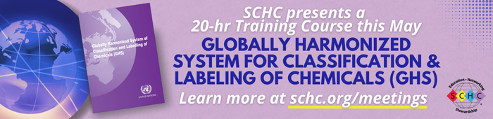 The next GHS training course begins May 6th. Grab your spot via schc.org/meetings today! Course includes important implementation updates.
#SDS #GHS #OSHA #EU #CLP #HCS #Labels #Shipping #transportation