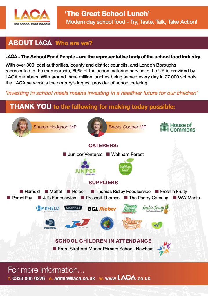 LACA (@laca_uk) on Twitter photo We're delighted to be at the House of Commons for the 2025 LACA Great School Lunch 🍽️ A huge thank you to everyone involved in making this inspiring event happen. #GreatSchoolLunch #LACA2025 #SchoolMealsMatter <a href="/SharonHodgsonMP/">Sharon Hodgson</a> We're delighted to be at the House of Commons for the 2025 LACA Great School Lunch 🍽️ A huge thank you to everyone involved in making this inspiring event happen. #GreatSchoolLunch #LACA2025 #SchoolMealsMatter <a href="/SharonHodgsonMP/">Sharon Hodgson</a>
