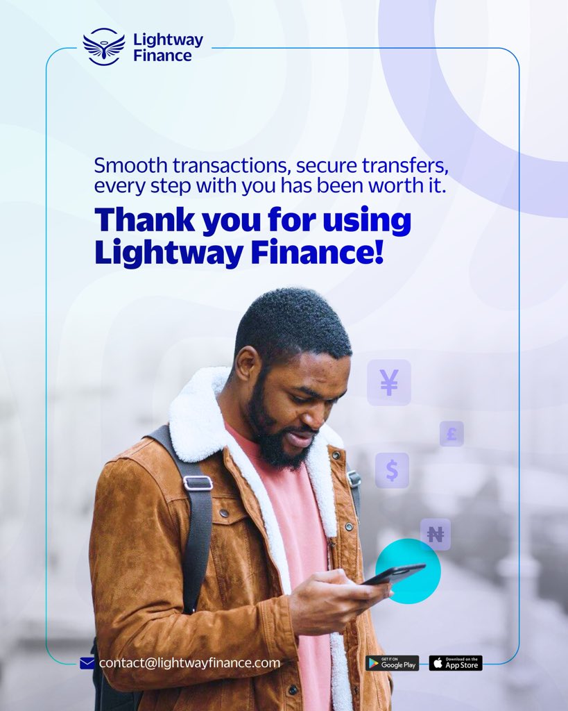 lightwayfinance's tweet image. Every transaction, every moment, you’ve trusted us, and we don’t take it for granted. Thank you for choosing Lightway Finance. Here’s to more seamless and secure transactions ahead! 

#Trust #SeamlessTransfers #LightwayFinance #SecurePayments #Gratitude