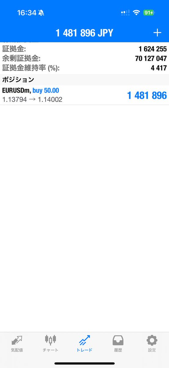 ユーロドルを買いで保有してます♩