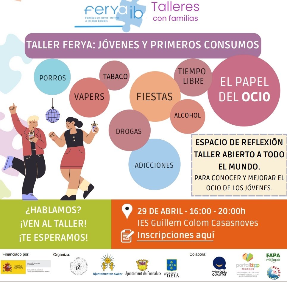 PlataformaFerya's tweet photo. 🔴 Hoy #tallerFerya: #Jóvenes y primeros #consumos
Las #familias proactivan cómo #prevenir en el #ocio.
🙌🏻Reto: la prevención en las fiestas de verano.
@PNSDgob
#Feryainforma https://t.co/uoTuTlwuS8