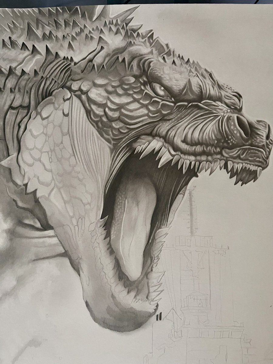 Graphiteartz's tweet image. Godzilla drawing 

Graphite pencils