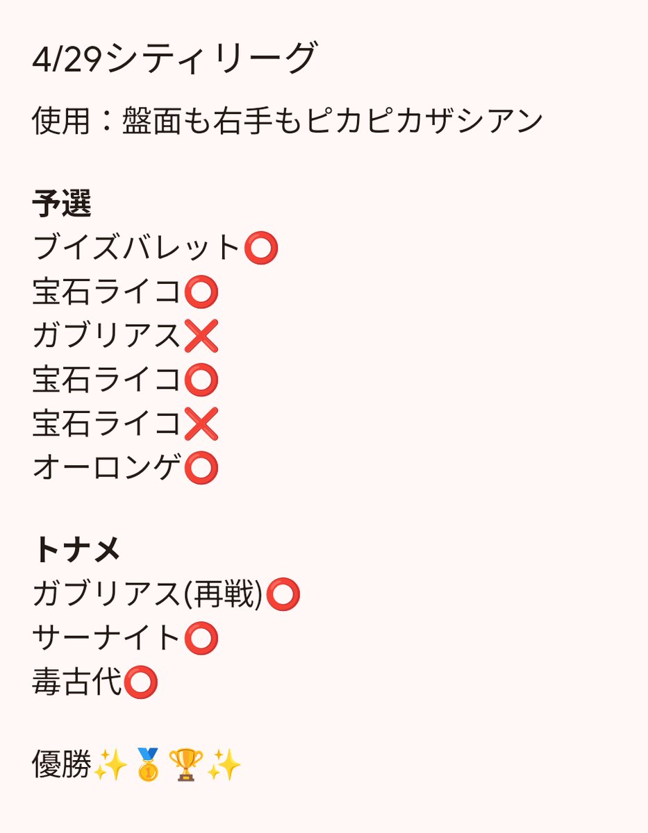 cafeore24's tweet photo. 念願のシティ優勝〜〜〜🥳🥳🥳🥳
抽選応募忘れててシティ出れないかと思ってたけどキャンセル枠拾ってCSP狙いにいったぞ🔥🔥

今回もデッキ丸ごと貸してくれたぎしくん(@gishi_poke)、練習会誘ってくれたり練習付き合ってくれた方々ありがとうございました❗❗❗ https://t.co/H6q6ePN0d2