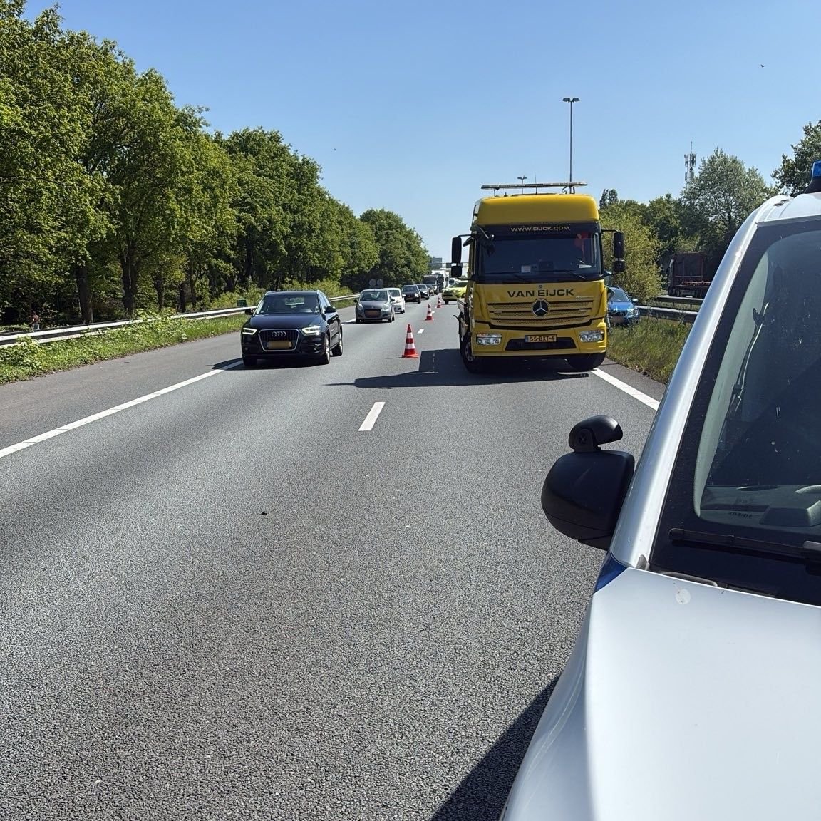 Ongeval met twee voertuigen op A58 bij Gilze