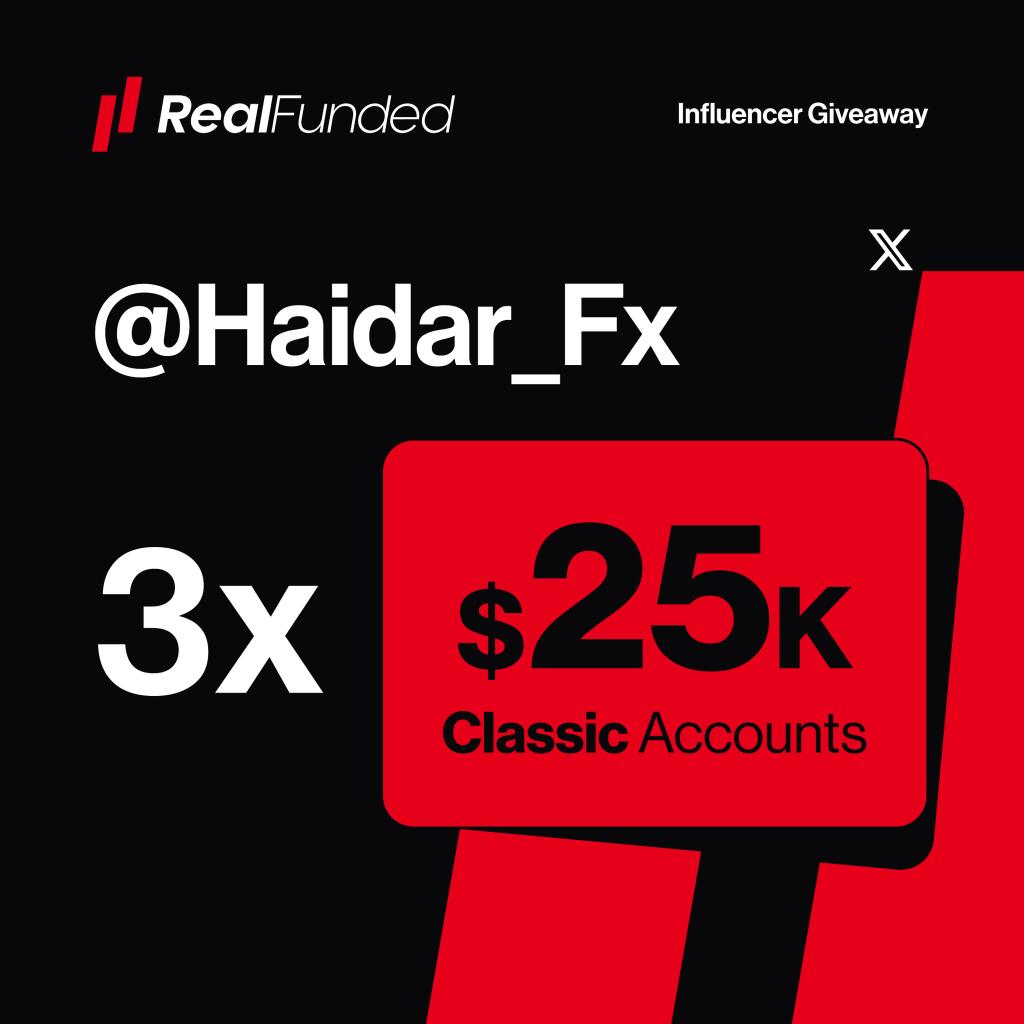 Haidar Ali | 🎓 (@haidar_fx) on Twitter photo GIVEAWAY | 3 x $25k Account 🎁
Rules for giveaway:-
💫 Follow <a href="/RealFundedProp/">Real Funded</a> <a href="/Haidar_Fx/">Haidar Ali | 🎓</a>
💫 Like and comment most recent post
💫 Like this giveaway post,tag 3 people
💫 Join Real funded discord:-
discord.gg/G4ZtW5jRVa
Winners to be announced in 7 days time ⏳
Good Luck 🖤 GIVEAWAY | 3 x $25k Account 🎁
Rules for giveaway:-
💫 Follow <a href="/RealFundedProp/">Real Funded</a> <a href="/Haidar_Fx/">Haidar Ali | 🎓</a>
💫 Like and comment most recent post
💫 Like this giveaway post,tag 3 people
💫 Join Real funded discord:-
discord.gg/G4ZtW5jRVa
Winners to be announced in 7 days time ⏳
Good Luck 🖤