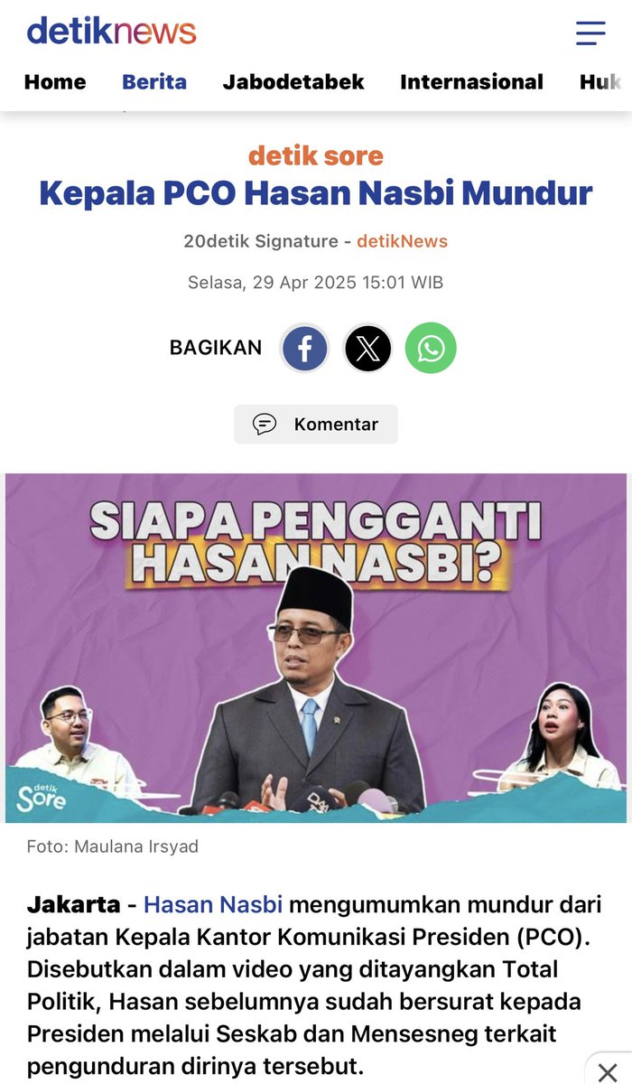 Siapa yg kira2 yg gantiin....Pak Anies punya peluang neeh.