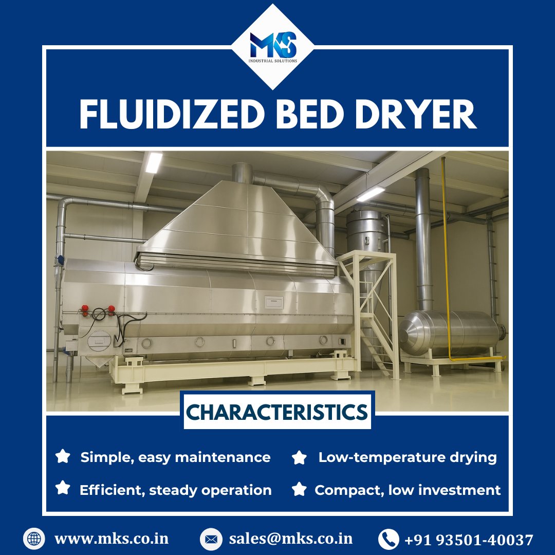 mks_industrial's tweet image. Fluidized Bed Dryer
Easy to maintain
Steady &amp;amp; efficient
Compact &amp;amp; low investment
Gentle low-temp drying
sales@mks.co.in
+91 93501-40037

#FluidizedBedDryer #DryingSolutions #DryingTechnology #FluidBedDryer #mks #MKSIndustrialSolutions  #mkssolution #mkaindustrial