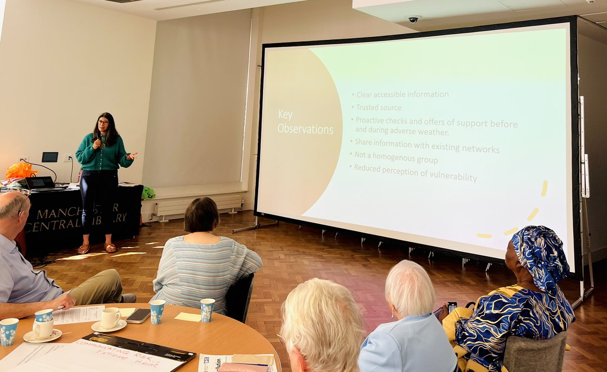 Important discussion about #HeatWaves and resilience - thinking together about challenges, realities, solutions, messaging &amp; language  from #OlderPeoples perspective but also what we all have in common.  #ValuableNotVulnerable #AgeFriendlyMCR