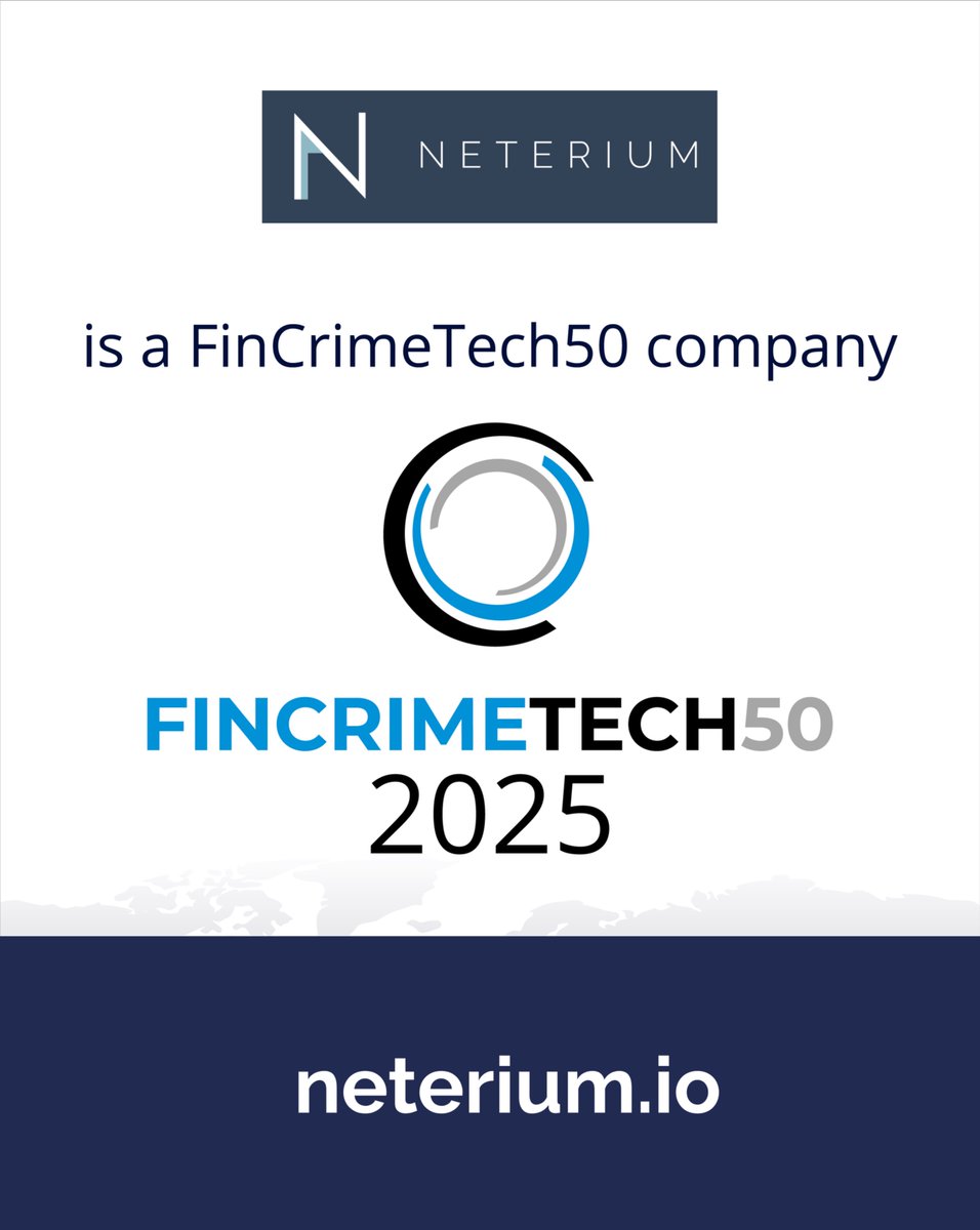 Neterium - APIs FOR ENTITY & TRANSACTION SCREENING (@neterium) on Twitter photo ๐จWe're proud to announce that Neterium has been named one of the #FinCrimeTech50 for 2025!
๐ Thank you <a href="/Fintech_Global/">FINTECH GLOBAL</a> & the selection panel for this recognition
๐At Neterium, we are building the Next Generation of Screening Infrastructure
๐FinCrimeTech50.com
#FCC ๐จWe're proud to announce that Neterium has been named one of the #FinCrimeTech50 for 2025!
๐ Thank you <a href="/Fintech_Global/">FINTECH GLOBAL</a> & the selection panel for this recognition
๐At Neterium, we are building the Next Generation of Screening Infrastructure
๐FinCrimeTech50.com
#FCC