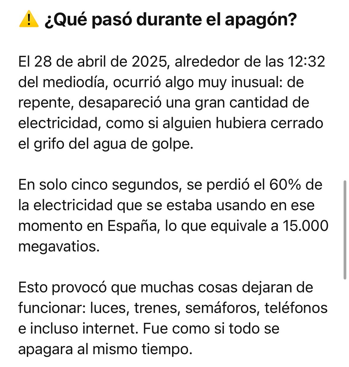 estefiwaffles's tweet photo. Explicación para dummies (yo incluida) de cómo funciona la red eléctrica y pasó en el apagón de ayer https://t.co/0QnuetzGrF