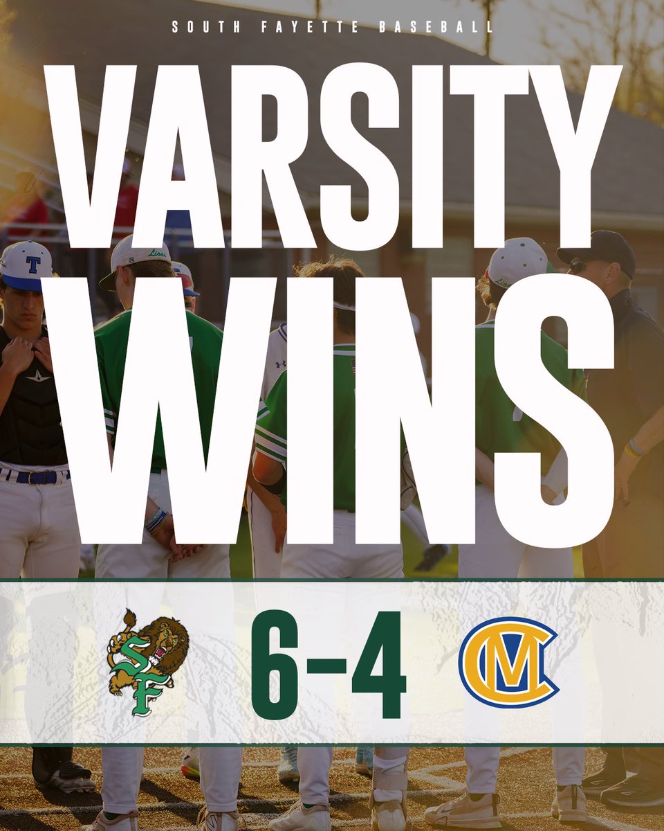 SFLionsBaseball's tweet photo. VARSITY DUBB‼️ Last night your Lions took the W vs Canon Mac 6-4. Rose (1 2B) went 2/4 at the plate and Speer (1 2B) went 2/3, alongside Stover (1 2B) racking up a hit. Rynn was on the mound with a 6 IP and 3Ks. RYNN WITH THE HARD HAT 🧢 #SFLIONPRIDE #SFFAMILY https://t.co/q6vhrMkN6k