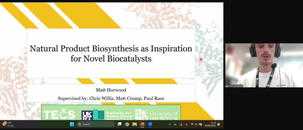 TECS and Bristol ChemSynth CDTs (@bcs_cdt) on Twitter photo <a href="/ClaydenGroup/">Clayden Group</a> <a href="/WoolfsonLab/">WoolfsonLab</a> <a href="/AggarwalLab/">AggarwalLab</a> <a href="/Buttsresearchgp/">Buttsresearchgroup</a> <a href="/MCGalan_Bristol/">M. Carmen Galan</a> <a href="/VarinderAggar11/">Varinder Aggarwal 🇺🇦🇺🇦🇺🇦</a> Next we have Matt Horwood from the <a href="/Willis_Group/">Willis Research Group</a> talking about his project looking at using natural product biosynthesis as inspirational for novel biocatalysts. 🧪 #TECS #CDT #EPRSC <a href="/ClaydenGroup/">Clayden Group</a> <a href="/WoolfsonLab/">WoolfsonLab</a> <a href="/AggarwalLab/">AggarwalLab</a> <a href="/Buttsresearchgp/">Buttsresearchgroup</a> <a href="/MCGalan_Bristol/">M. Carmen Galan</a> <a href="/VarinderAggar11/">Varinder Aggarwal 🇺🇦🇺🇦🇺🇦</a> Next we have Matt Horwood from the <a href="/Willis_Group/">Willis Research Group</a> talking about his project looking at using natural product biosynthesis as inspirational for novel biocatalysts. 🧪 #TECS #CDT #EPRSC