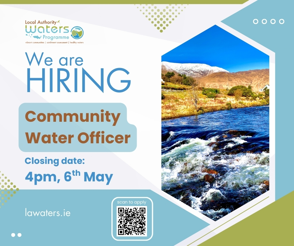 🚨 We're hiring: Community Water Officer 🚨

If you have a passion for working with local communities to improve water quality and make a difference at a local level, this is the role for you. 🌊 

📅 Closing date: 4pm, 6th May

Learn more: lawaters.ie/careers
 
#JobFairy