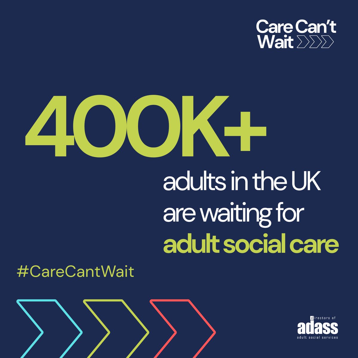 4 in 5 of us will need adult social care in our lifetime. Yet, without the glue of adult social care, lives are falling apart. Long waiting lists, low staff levels, people reaching crisis point. Together, we can change this.  Join us to transform care. adass.org.uk/care-cant-wait/