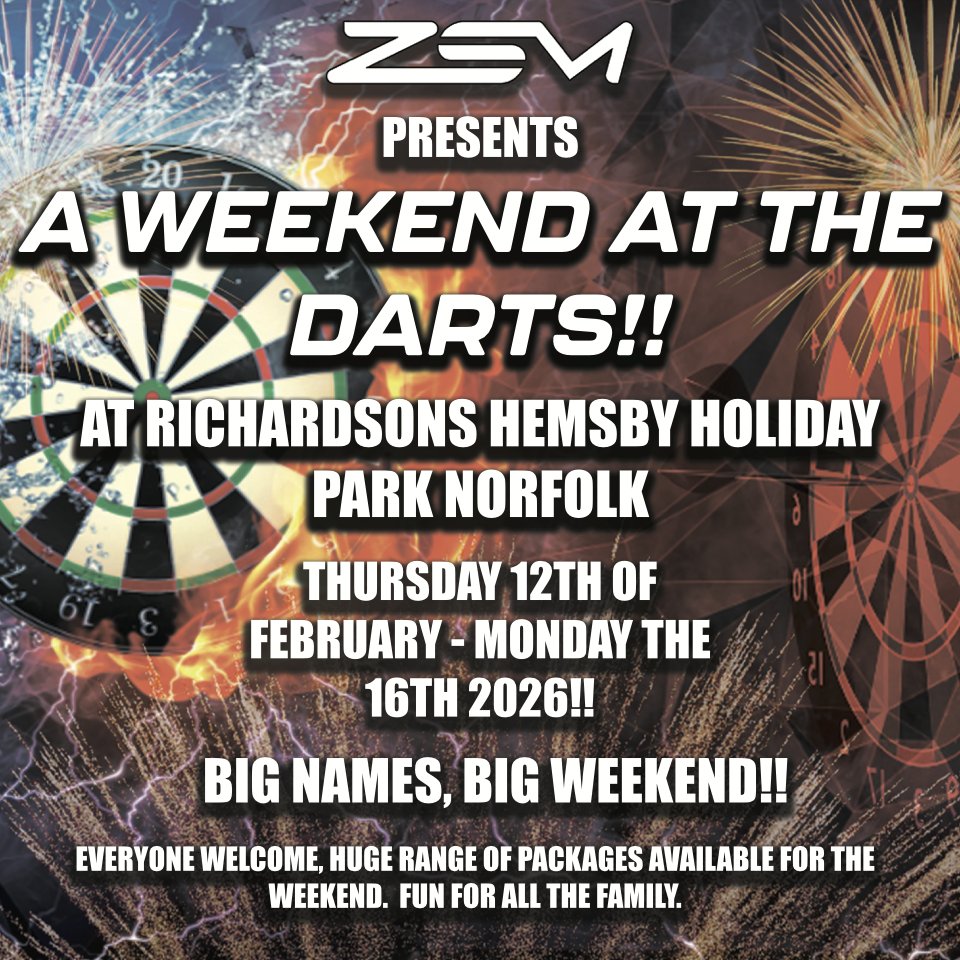 James Wade (@jameswade180) on Twitter photo ZSM's Darts Weekend! Big names in darts and your chance to meet your favourite players and much more!! Everyone welcome, Watch this space for updates and more!! Email events@zealsportsmanagement.com for pre sale tickets. @zsm_zeal_sports_management @hemsbybeachholidaypark ZSM's Darts Weekend! Big names in darts and your chance to meet your favourite players and much more!! Everyone welcome, Watch this space for updates and more!! Email events@zealsportsmanagement.com for pre sale tickets. @zsm_zeal_sports_management @hemsbybeachholidaypark