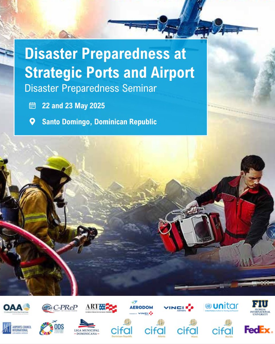 CIFAL Global Network (@cifalglobal) on Twitter photo <a href="/CifalMiami/">Cifal Miami</a> is pleased to announce the 2025 edition of the Disaster Preparedness Seminar!
This event is supported by <a href="/AerodomRD/">AerodomRD</a>, <a href="/VINCIAirports/">VINCI Airports</a>, <a href="/ACI_LAC/">ACI-LAC</a>, <a href="/FedEx/">FedEx</a>, and various CIFAL Centres.
🔗 For more information and to register: shorturl.at/IMIxM
#CGN <a href="/CifalMiami/">Cifal Miami</a> is pleased to announce the 2025 edition of the Disaster Preparedness Seminar!
This event is supported by <a href="/AerodomRD/">AerodomRD</a>, <a href="/VINCIAirports/">VINCI Airports</a>, <a href="/ACI_LAC/">ACI-LAC</a>, <a href="/FedEx/">FedEx</a>, and various CIFAL Centres.
🔗 For more information and to register: shorturl.at/IMIxM
#CGN
