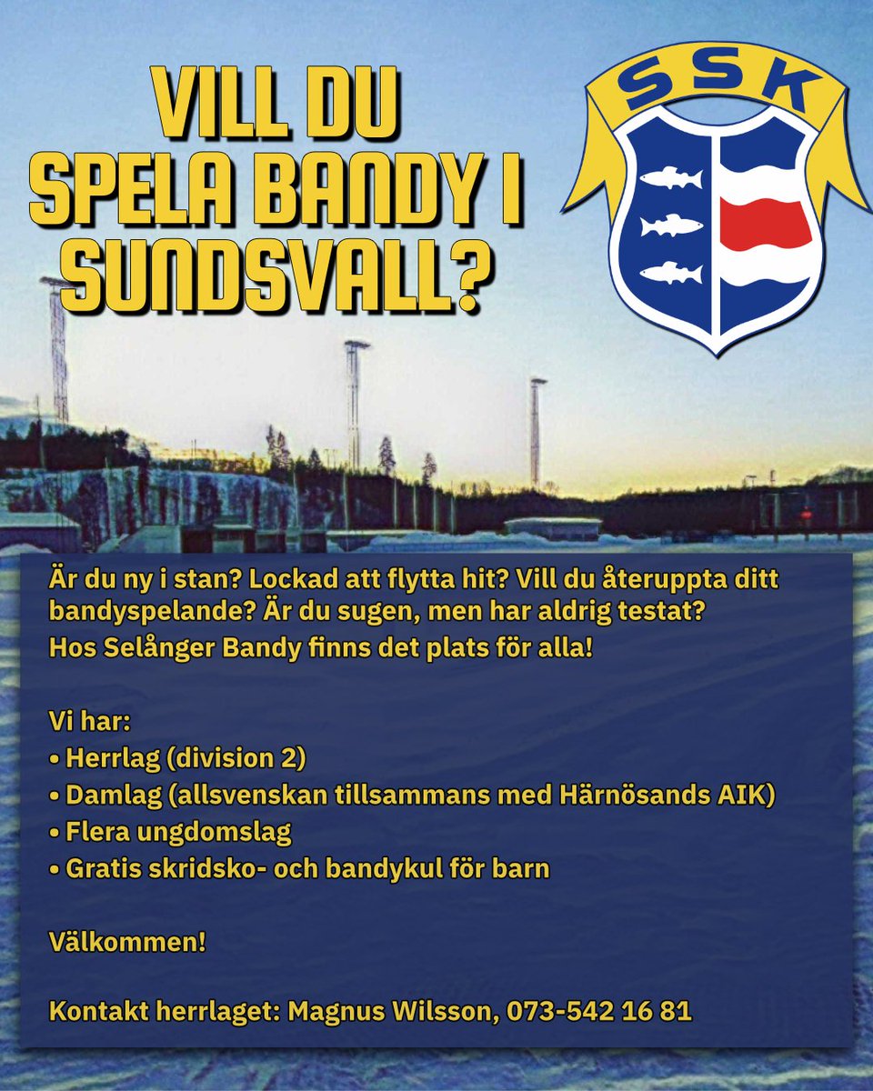 Förra veckan återstartade herrlaget träningen och i dag genomförs säsongens andra innebandypass. Är du, precis som vi, sugen på att spela bandy nästa säsong? Hör av dig! 💙❤️ #svbandy
Övriga kontaktuppgifter finns på vår hemsida selangerbandy.se/Contact.