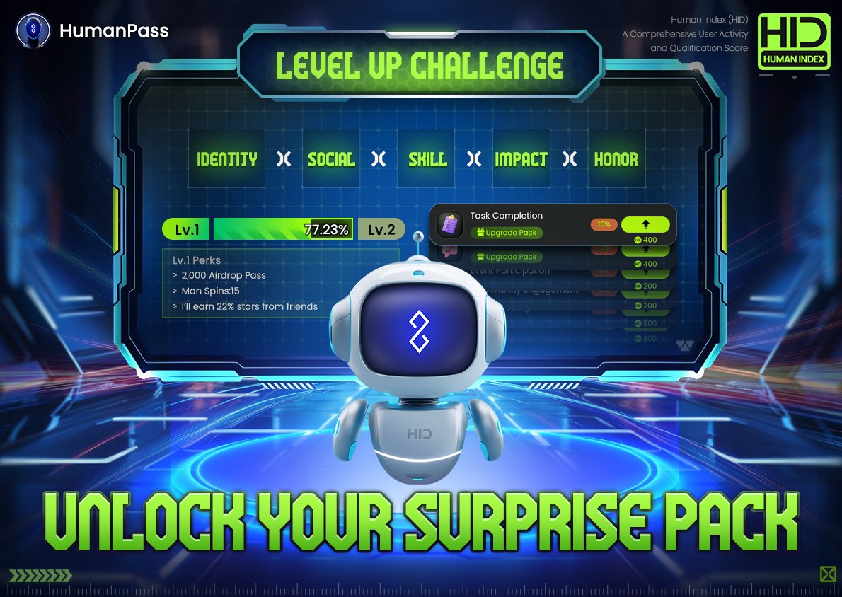 🚀Climb Higher, Earn Bigger—Upgrade Guide📚
Your growth is based on five super dimensions.🌟Maxing out each dimension will unlock your next level! 
☄️Collect HID—key to progression
☄️Upgrade attributes—Boost features under each attributes
☄️Hit every milestone—unlock upgrade pack