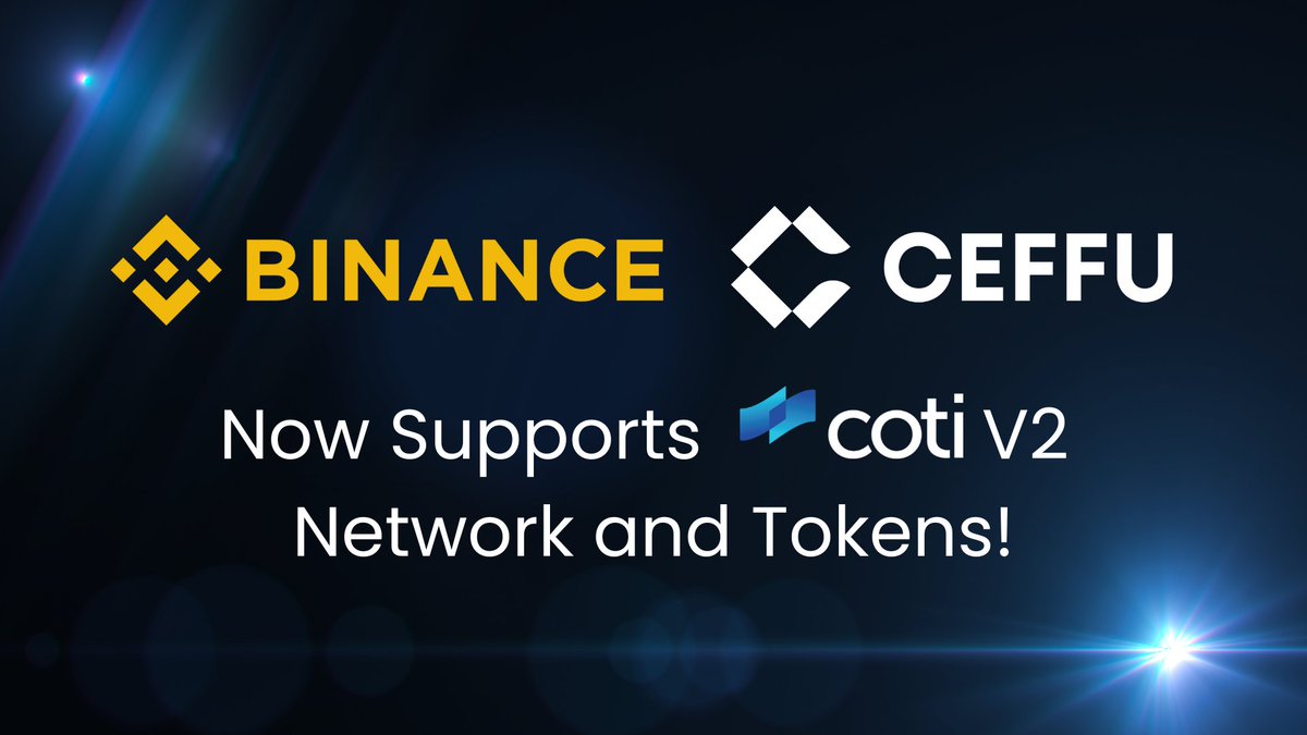 We are pleased to share that <a href="/binance/">Binance</a> Custody, aka <a href="/CeffuGlobal/">Ceffu</a>, listed and now supports COTI V2 Network and Tokens!
Check it out: ceffu.com/supported-asse…
$COTI