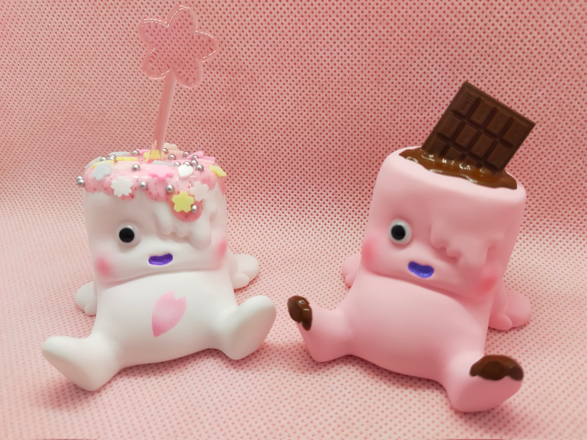リビングデッドマシュマロ チョコレートピック ピンクver. 2体セット