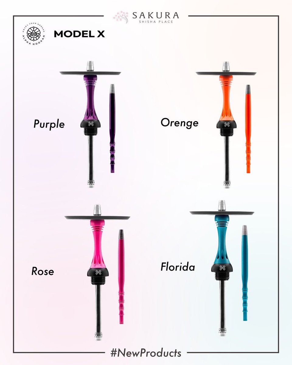 ALPHA HOOKAH『MODEL X』が入荷しました！

なんといっても個性的なデザインとカラーが特徴的なミドルサイズ台です！
パーツを簡単に分解できるので、清掃がしやすく、持ち運びにも便利なコンパクトサイズにしてまとめることができます。