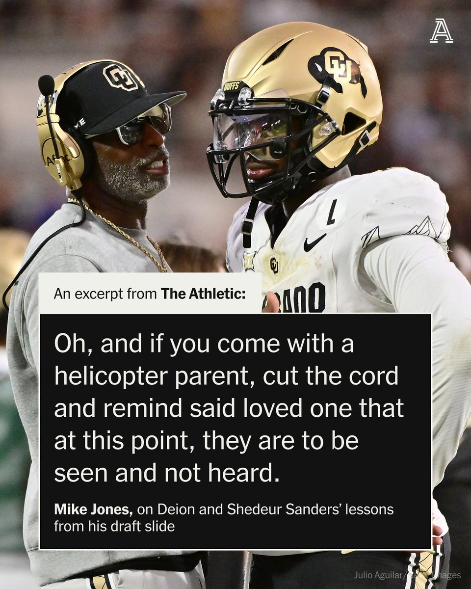 TheAthletic's tweet photo. Let this serve as a warning: If you intend to enter the elite workforce that is NFL quarterbacking, you had best come correct — with a healthy respect for the process.

@ByMikeJones on the lesson in humility for Shedeur and Deion Sanders ⤵️
https://t.co/EVyxXLTNrm https://t.co/nHZqHLD7RT