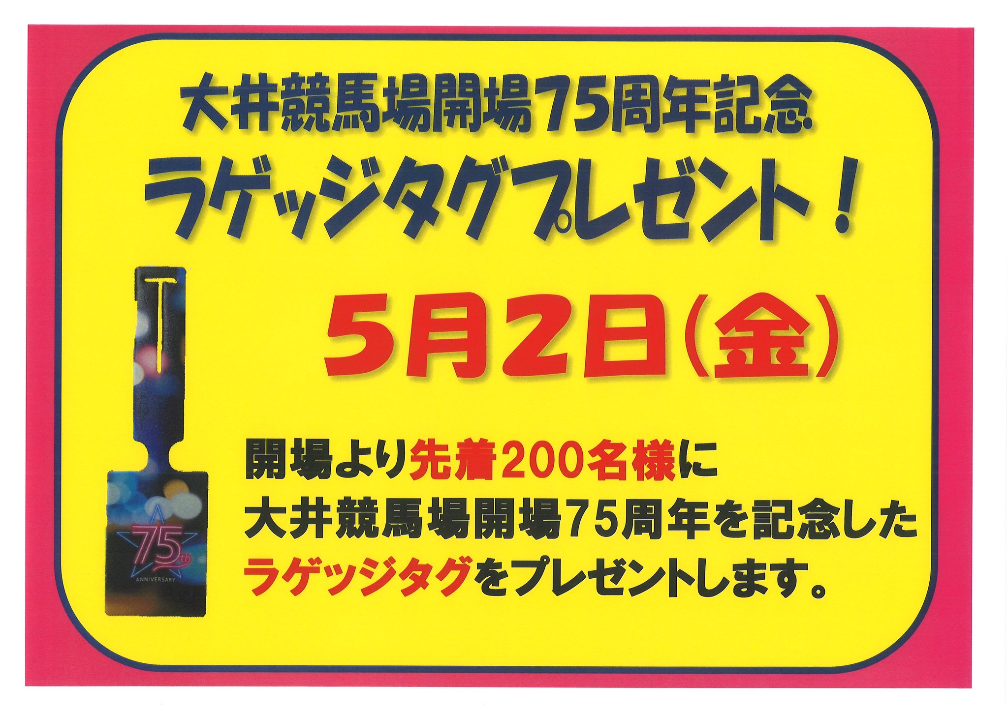 ⭐️非売品⭐️大井競馬⭐️イベント限定品⭐️新品未開封⭐️ラゲッジタグ＆折り紙　２点セット GpspVzGagAAoVxv.jpg:large