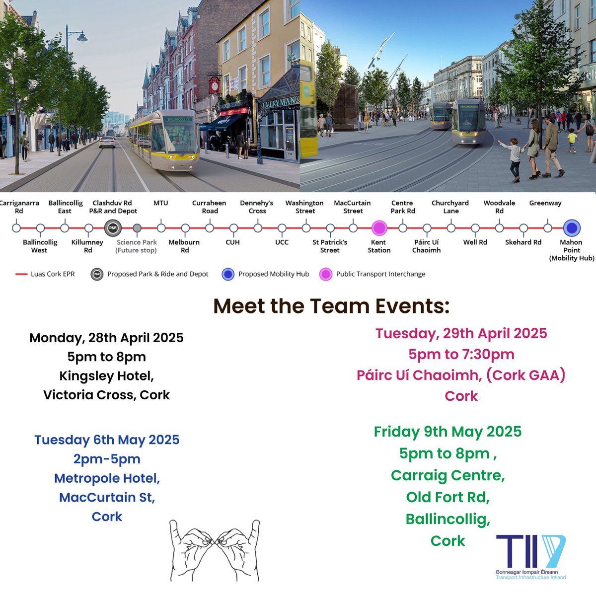 CorkDeafClub (@corkdeafclub) on Twitter photo Transport Infrastructure Ireland (TII) has proposed a new Luas for #Cork. An #IrishSignLanguage interpreter will be provided. Transport Infrastructure Ireland (TII) has proposed a new Luas for #Cork. An #IrishSignLanguage interpreter will be provided.