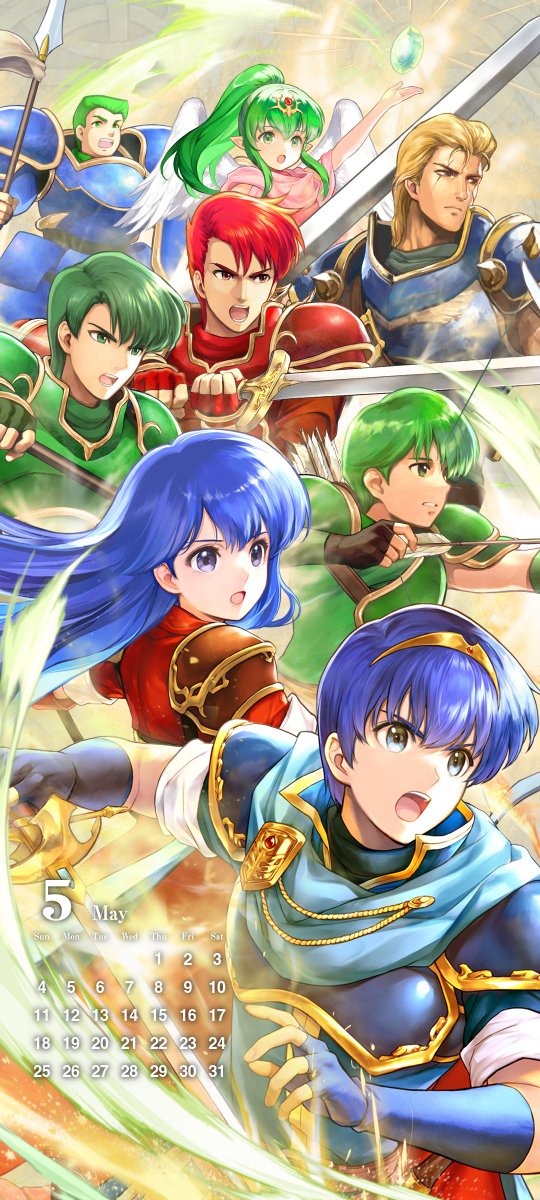 FE_Heroes_EN's tweet photo. We're giving out original wallpapers and original calendar wallpapers for May 2025! This time they feature Marth: Love and Courage! #FEHeroes #FEHeroesWallpaper #FireEmblem https://t.co/yOrDMI6LpS