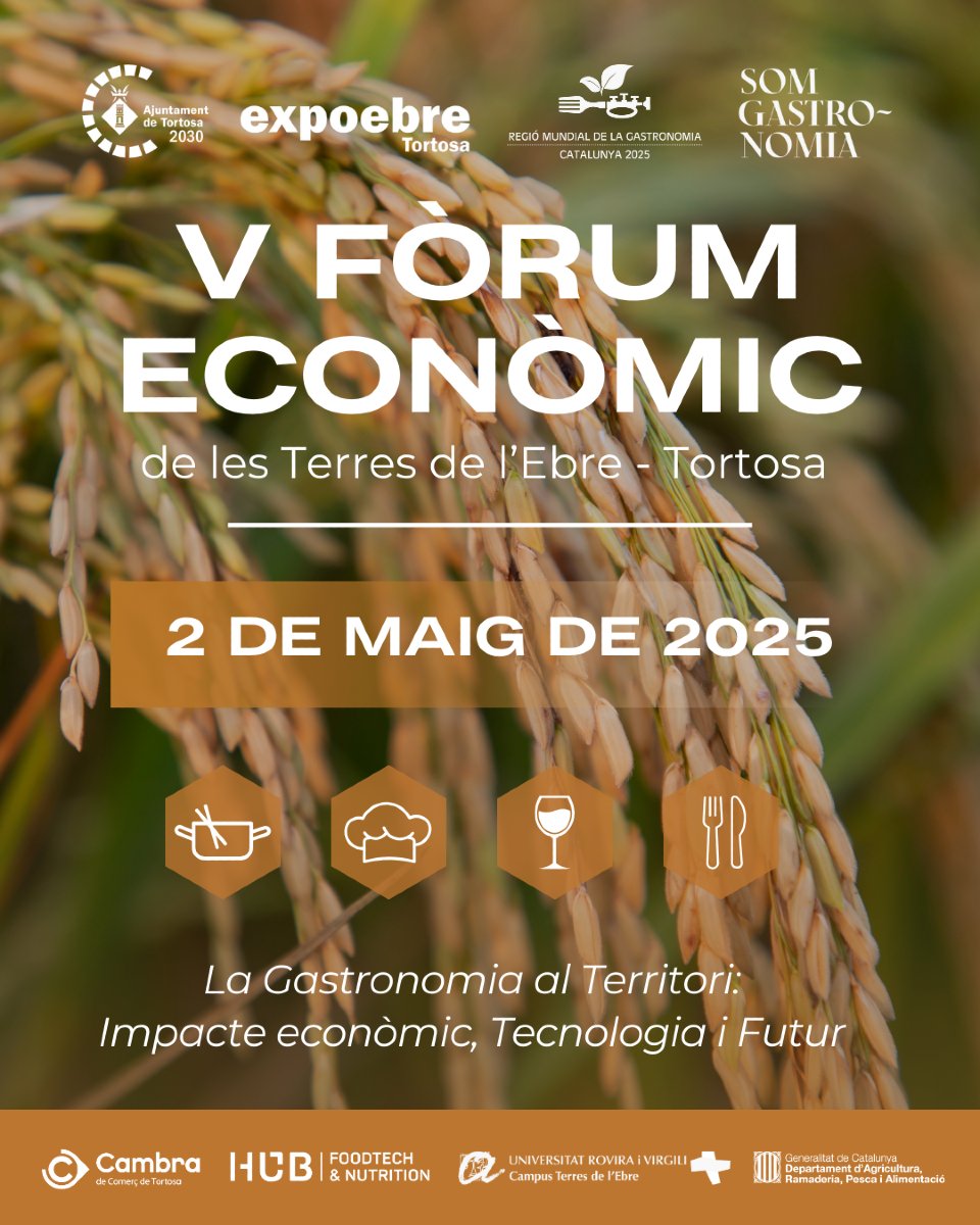 📢 En el marc de l'Expoebre 2025, divendres 2 de maig tindrà lloc la 5a edició del Fòrum Econòmic de les Terres de l'Ebre.

👤 Places limitades. Reserva plaça!
📲 Inscripció gratuïta: tortosafira.cat/forum-economic…

#FiraTortosa #Expoebre2025 #Tortosa #Terresdelebre #VFòrumEconòmic