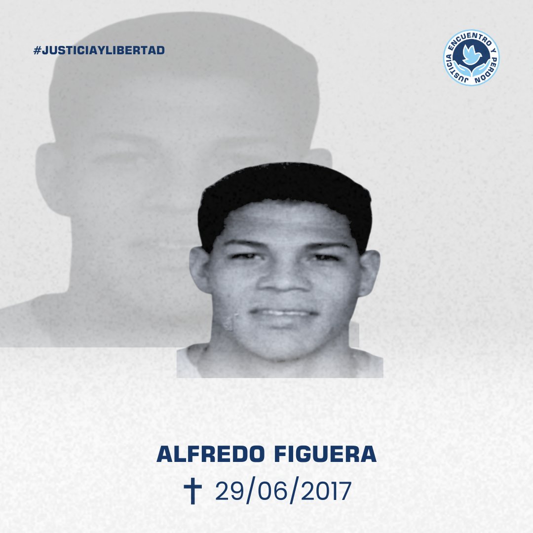 El 29 de junio de 2017 un disparo en la cabeza mientras ejercía su derecho a la manifestación fue la causa de muerte de Alfredo Figuera, joven de tan solo 19 años de edad que salió a las calles  a defender sus sueños y convicciones. ¡Siempre estará presente! #JusticiaYLibertad
