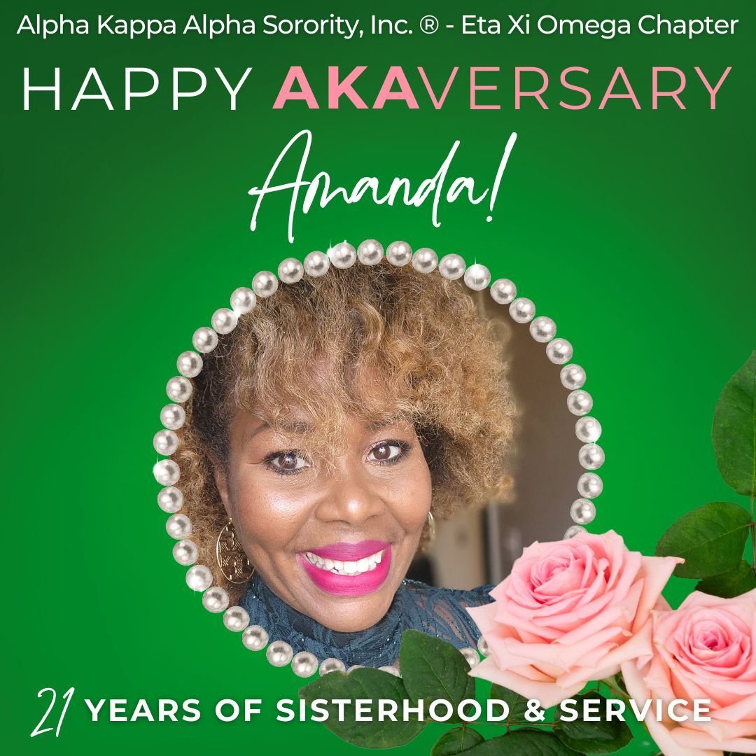 AKAEtaXiOmega's tweet photo. This April, we proudly celebrate the AKAversaries of our inspiring Eta Xi Omega Chapter sisters, Amanda and Kennita. Their selfless dedication, remarkable contributions, and enduring passion for serving all mankind have left a lasting mark. https://t.co/P2cCTEOx3X