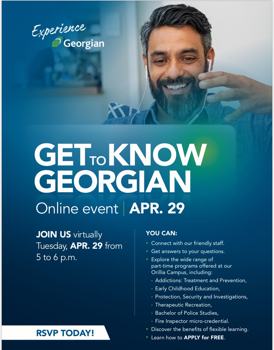 Interested in advancing your career through further education? Join us tonight 5-6pm, virtually to learn more about the part-time programs offered through Georgian’s Community Safety portfolio! 

I’ll be chatting about the NFPA 1031 Micro-Credential and the NFPA 1035 courses 🔥🧯