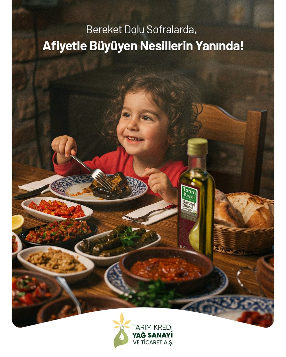Özümüzü yansıtan kooperatifçilik anlayışıyla çiftçimizin mahsulünü doğallığını koruyarak işliyor, yüksek kalite standartlarıyla milyonların sofrasına, aşına, keyif dolu anlarına taşıyoruz.
#TarımKrediYağ #TarımKrediGrubu