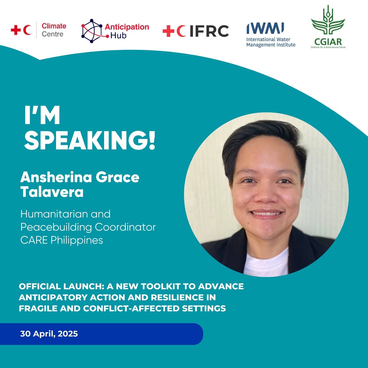 IWMI (@iwmi_) on Twitter photo 🚀 At the launch of a new #Toolkit for Anticipatory Action in Fragile & Conflict-affected Settings, hear from IWMI's <a href="/AmarnathGiriraj/">Climate and Water Risks</a> & <a href="/CARE/">CARE (care.org)</a>'s Ansherina!
📅 30 Apr 2025 | 🕒 14:00–15:30 CET
🔗 Register: on.cgiar.org/3EKFT6n
#ToolkitLaunch 🚀 At the launch of a new #Toolkit for Anticipatory Action in Fragile & Conflict-affected Settings, hear from IWMI's <a href="/AmarnathGiriraj/">Climate and Water Risks</a> & <a href="/CARE/">CARE (care.org)</a>'s Ansherina!
📅 30 Apr 2025 | 🕒 14:00–15:30 CET
🔗 Register: on.cgiar.org/3EKFT6n
#ToolkitLaunch