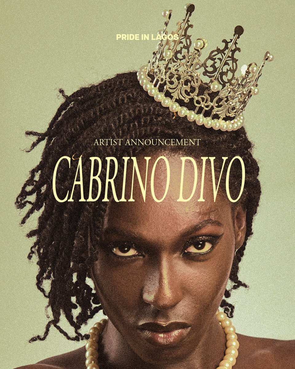 Queercity Media and Productions (@prideinlagos) on Twitter photo JUST ANNOUNCED: Cabrini Divo joins the lineup for #PrideInLagos2025!
A powerhouse singer, songwriter & performer bringing bold energy and unforgettable vibes.
Lagos, get ready! Get Tix on Selar.com/m/queercity <a href="/CabriniDivo/">๐๐๐๐ซ๐ข๐ง๐ข ๐๐ข๐ฏ๐จ</a>
#CabriniDivo #LiveWithPride JUST ANNOUNCED: Cabrini Divo joins the lineup for #PrideInLagos2025!
A powerhouse singer, songwriter & performer bringing bold energy and unforgettable vibes.
Lagos, get ready! Get Tix on Selar.com/m/queercity <a href="/CabriniDivo/">๐๐๐๐ซ๐ข๐ง๐ข ๐๐ข๐ฏ๐จ</a>
#CabriniDivo #LiveWithPride