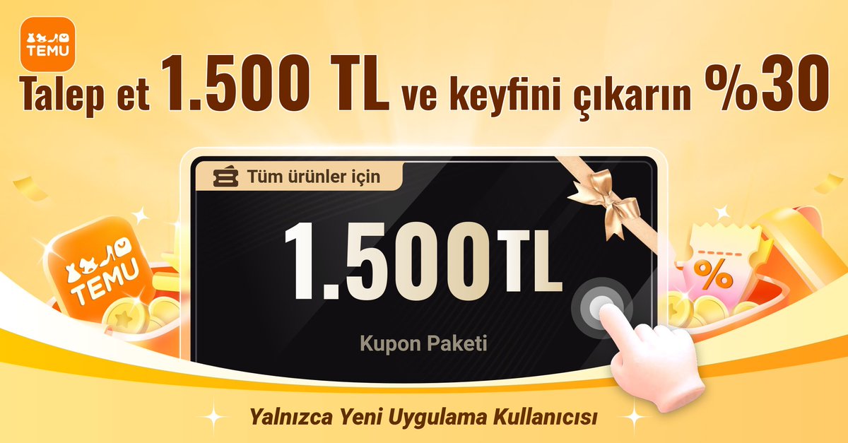 temu.to/k/exc6nm6pums öğesine tıklayarak 1.500 TL Kupon Paketi kazanın! Burada Temu uygulamasında doğrudan 💰1.500 TL kazanın: app.temu.com/m/n3d85z61efv
Size bir sürpriz daha! Benimle birlikte kazanmak için temu.to/k/ekpcqgyvg5z'a tıklayın🤝!
