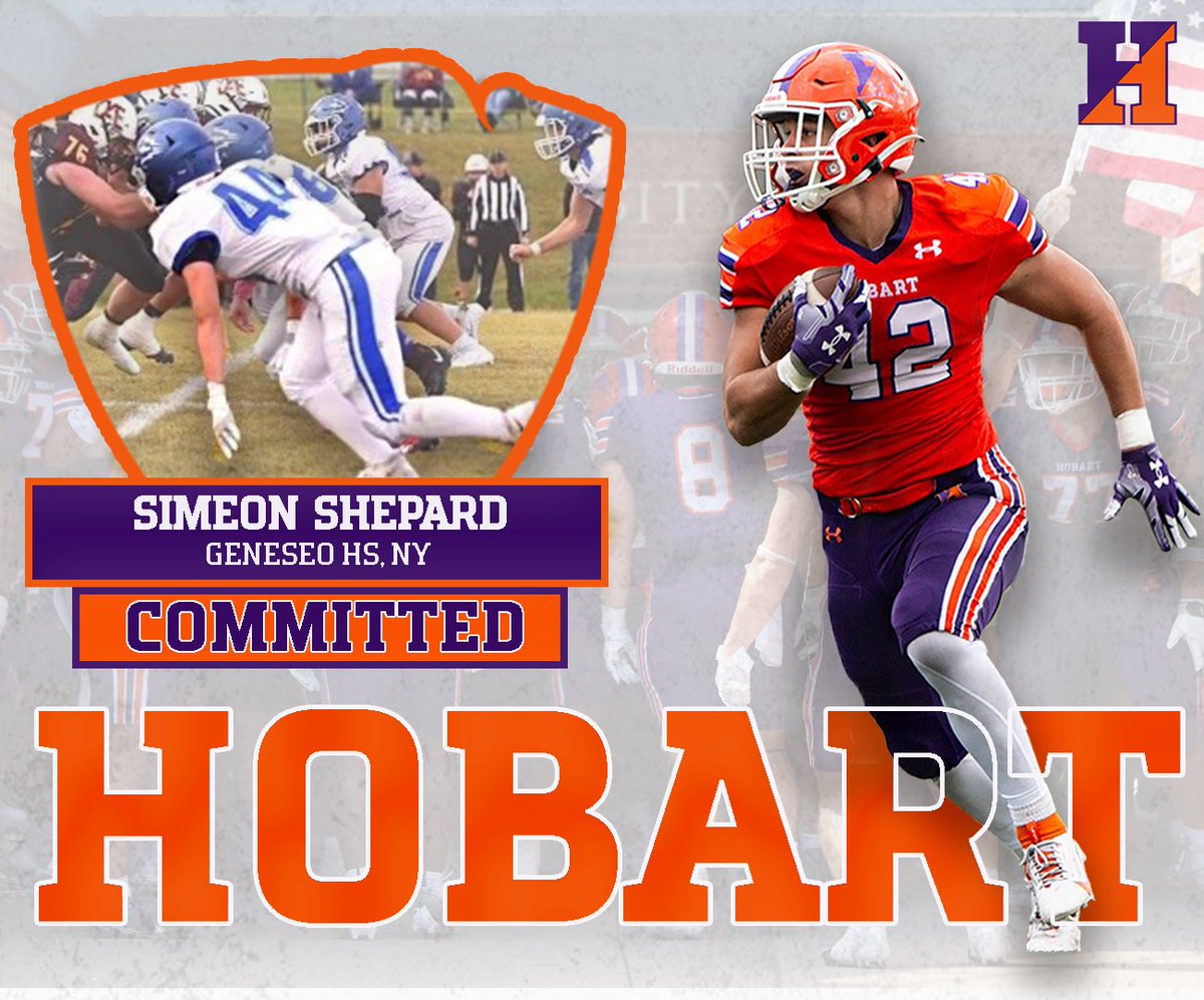 Welcome to the Hobart Football Family! 

🖋 Simeon Shepard
🎓 Geneseo High School, NY 

#TheHobartWay
