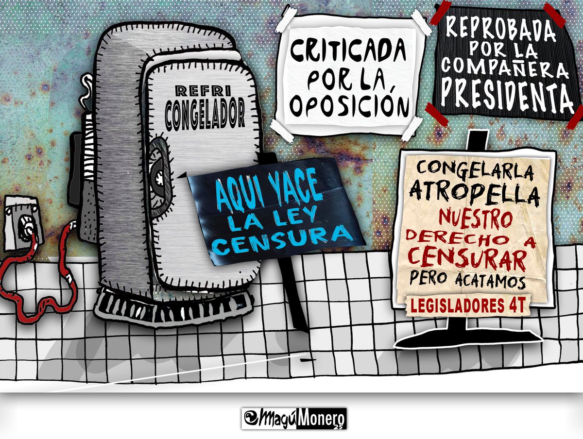 MaguMonero's tweet photo. Onda fría en el Senado.
El refri es la antesala del sarcófago, pero también el refugio de la hibernación. En cualquier momento
lo desconectan y el esperpento vuelve a la vida.
#MiCartónMagú https://t.co/4X5er16caZ