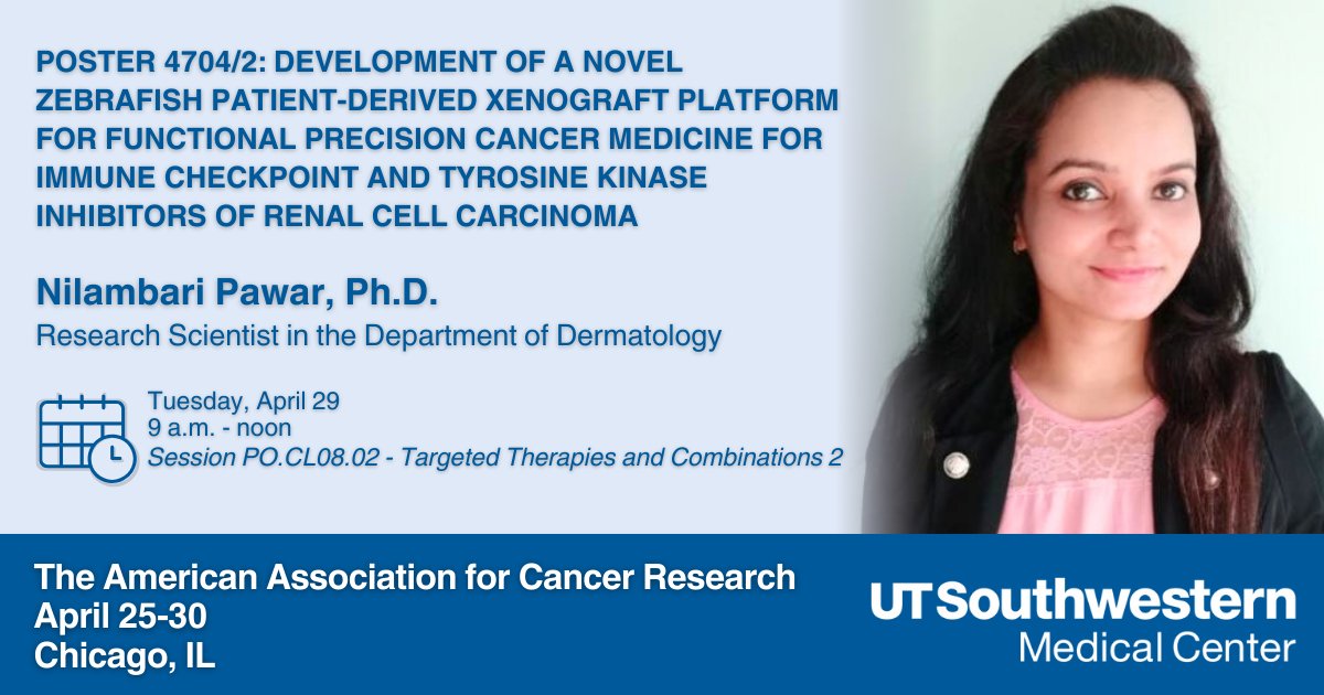 UTSW Science (@utswscience) on Twitter photo Join <a href="/UTSWMedCenter/">UT Southwestern Medical Center</a> researchers at poster 4704/2 to hear about new #PrecisionMedicine research for renal cell carcinoma, After the talk, find us at booth #3701 to learn more about our programs in Dallas! #AACR25 Join <a href="/UTSWMedCenter/">UT Southwestern Medical Center</a> researchers at poster 4704/2 to hear about new #PrecisionMedicine research for renal cell carcinoma, After the talk, find us at booth #3701 to learn more about our programs in Dallas! #AACR25