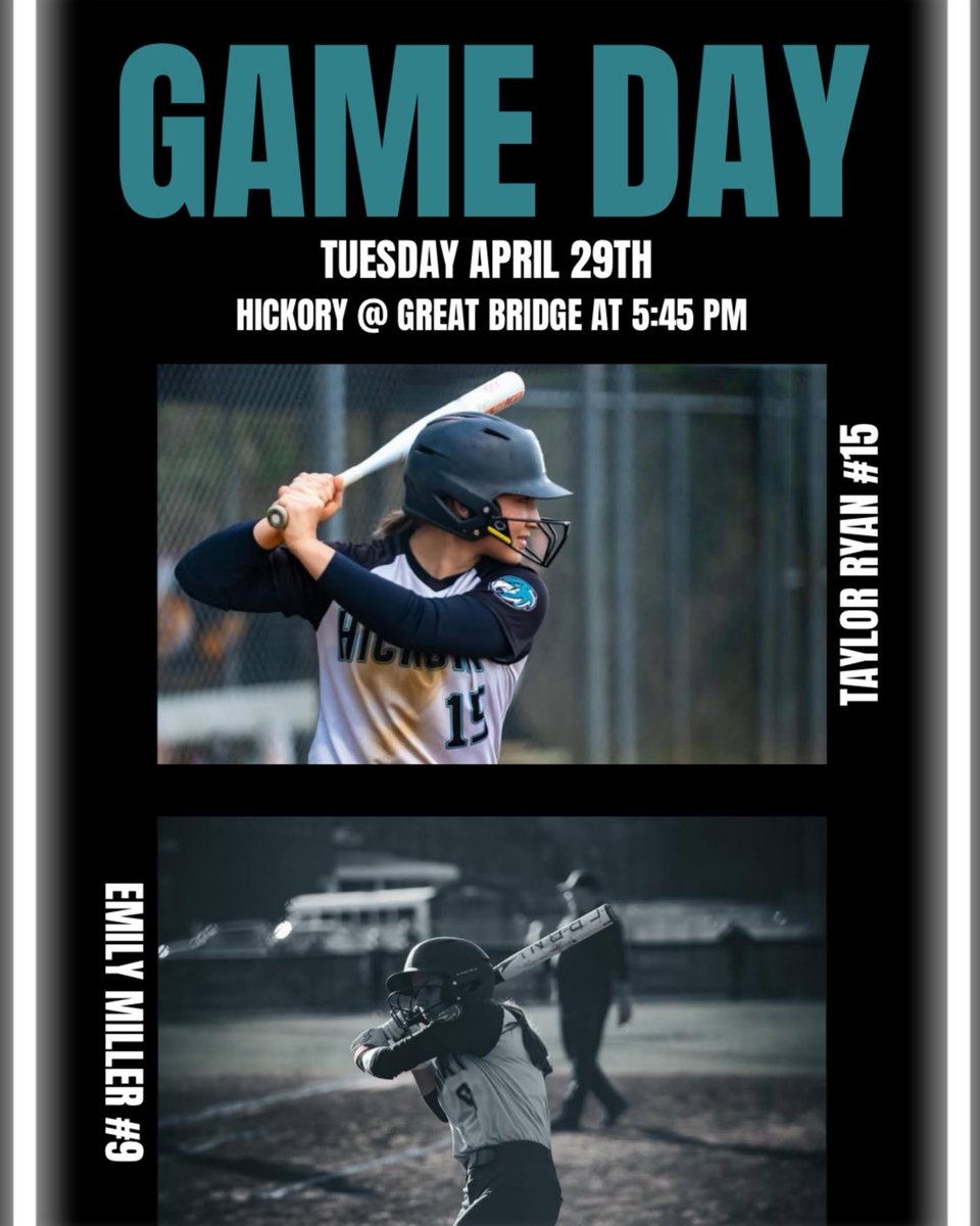 Team 29 game # 13
Hickory @ Great Bridge 
First pitch 5:45