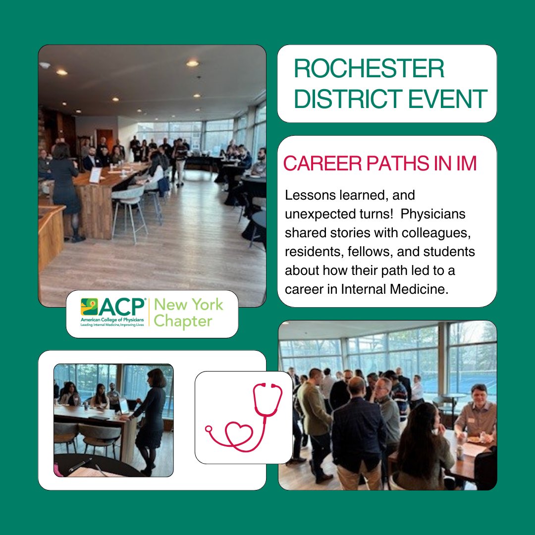 In March, Dr. Valerie Newman and colleagues shared inspiring stories on the many paths within internal medicine. It was a great night of #mentorship, connection, and career insight for everyone!

Join us at a future event:  nyacp.org/upcoming-events

#NYACP