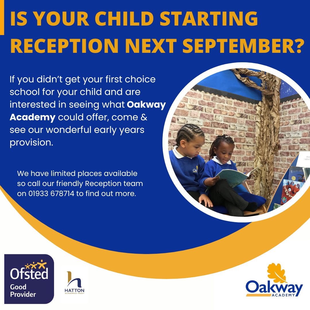 HattonAcademiesTrust (@hattonacademies) on Twitter photo Have you considered Oakway Academy for your child? With a fantastic early year's environment, NEW outdoor learning area, wraparound care from 7.30am β 6pm including FREE Breakfast club, call to book a tour or virtual tour on oakwayacademy.org.uk <a href="/Oakway2014/">Oakway Academy</a> Have you considered Oakway Academy for your child? With a fantastic early year's environment, NEW outdoor learning area, wraparound care from 7.30am β 6pm including FREE Breakfast club, call to book a tour or virtual tour on oakwayacademy.org.uk <a href="/Oakway2014/">Oakway Academy</a>