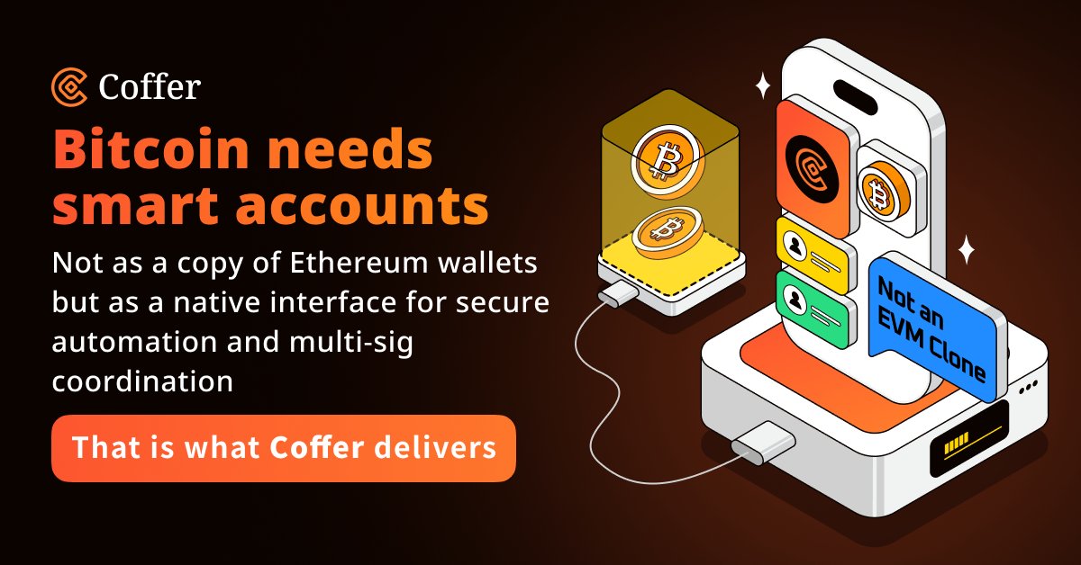 Bitcoin needs smart accounts; not Ethereum clones.

Coffer delivers native automation and secure multi-sig coordination.

This is what Bitcoin DeFi should look like.