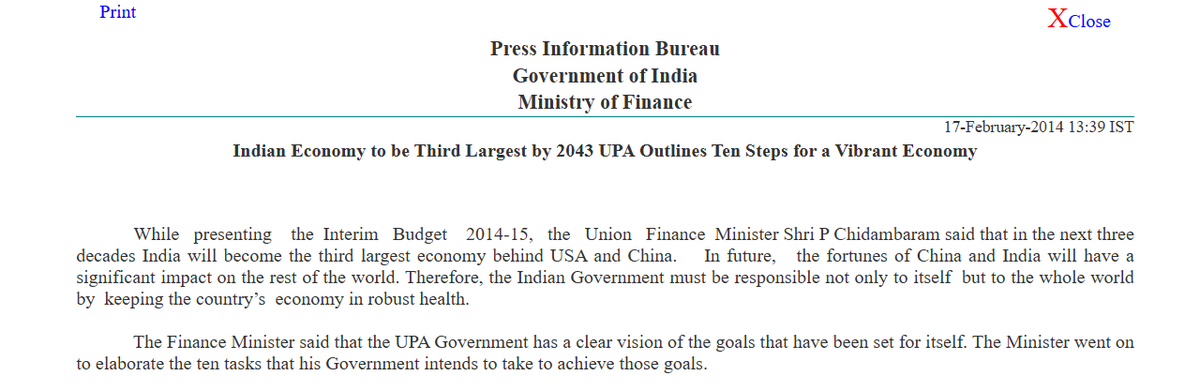 AbhishBanerj's tweet image. This should be framed and kept in National Museum

Reminder to future generations about how big a failure Manmohan Singh was

In Feb 2014, Manmohan Singh outlined 10 steps to make India 3rd largest economy by 2043!

2043 lol!

Modi came and made India 4th largest in 2025 already!
