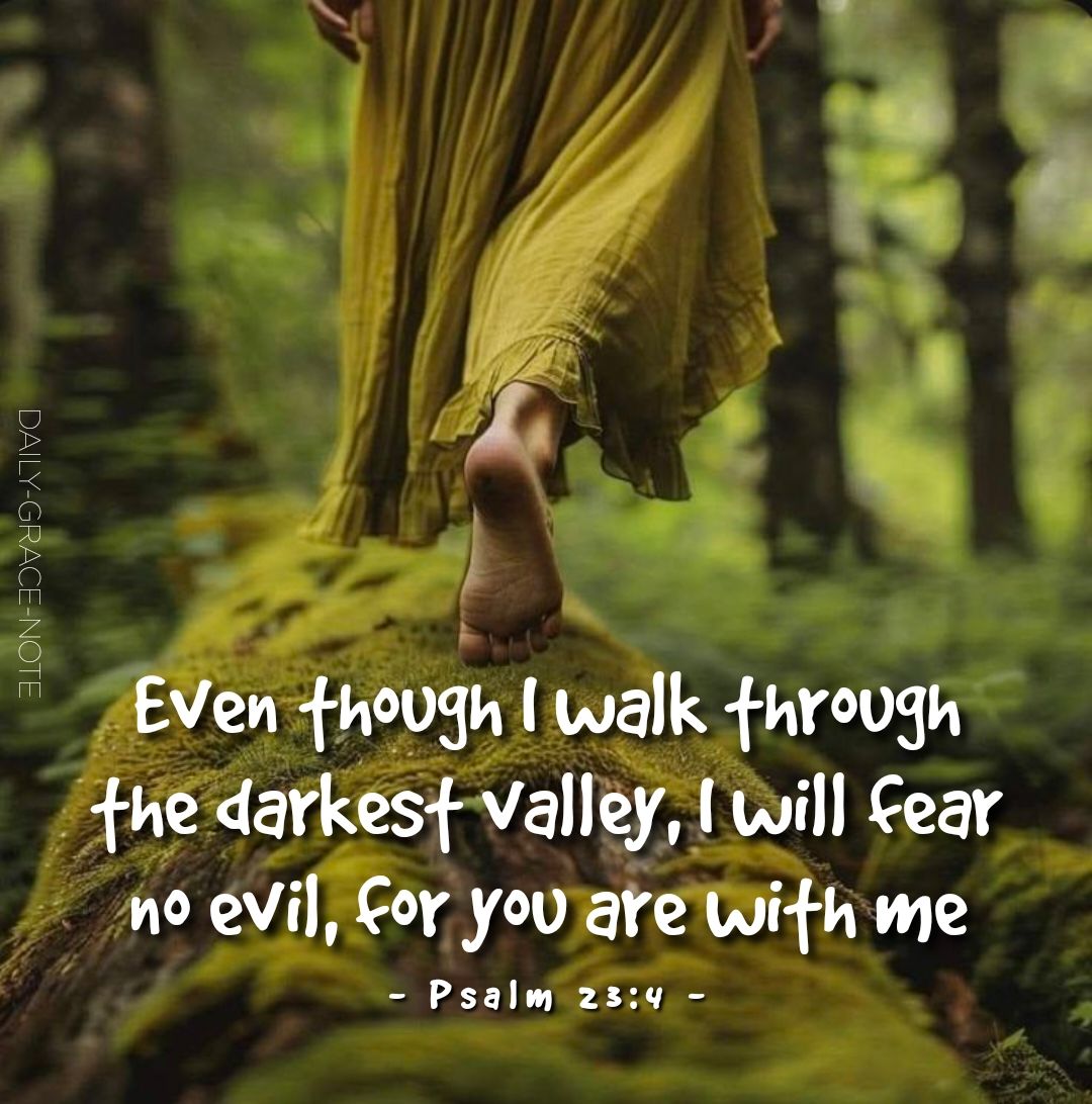 Even though I walk through the darkest valley,
I will fear no evil, for You are with me. ✝️

Psalm 23:4