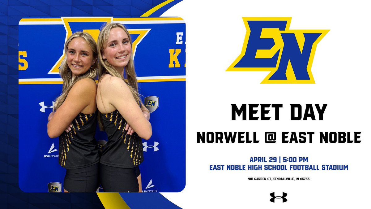 It’s Meet Day and the NE8 Knights vs Knights showdown as East Noble hosts Norwell this evening! Meet starts at 5! Go Knights!